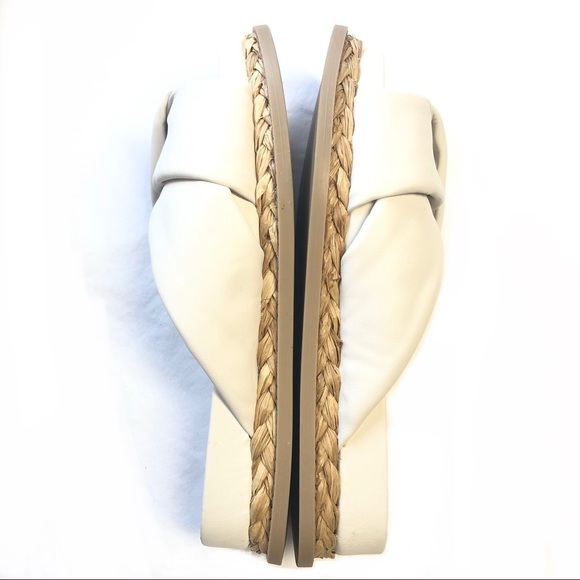 $100 EUC Dolce Vita 9 Giza Knotted Platform Slides Sandals White Brown - Picture 7 of 7